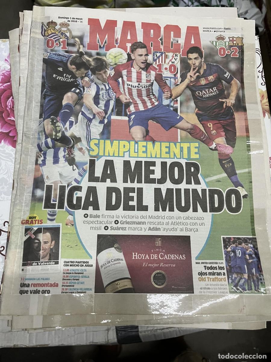 Coleccionismo deportivo: MARCA (1-5-2016) REAL SOCIEDAD 0-1 REAL MADRID ATLETICO 1-0 RAYO BETIS 0-2 BARCELONA JORNADA LIGA
