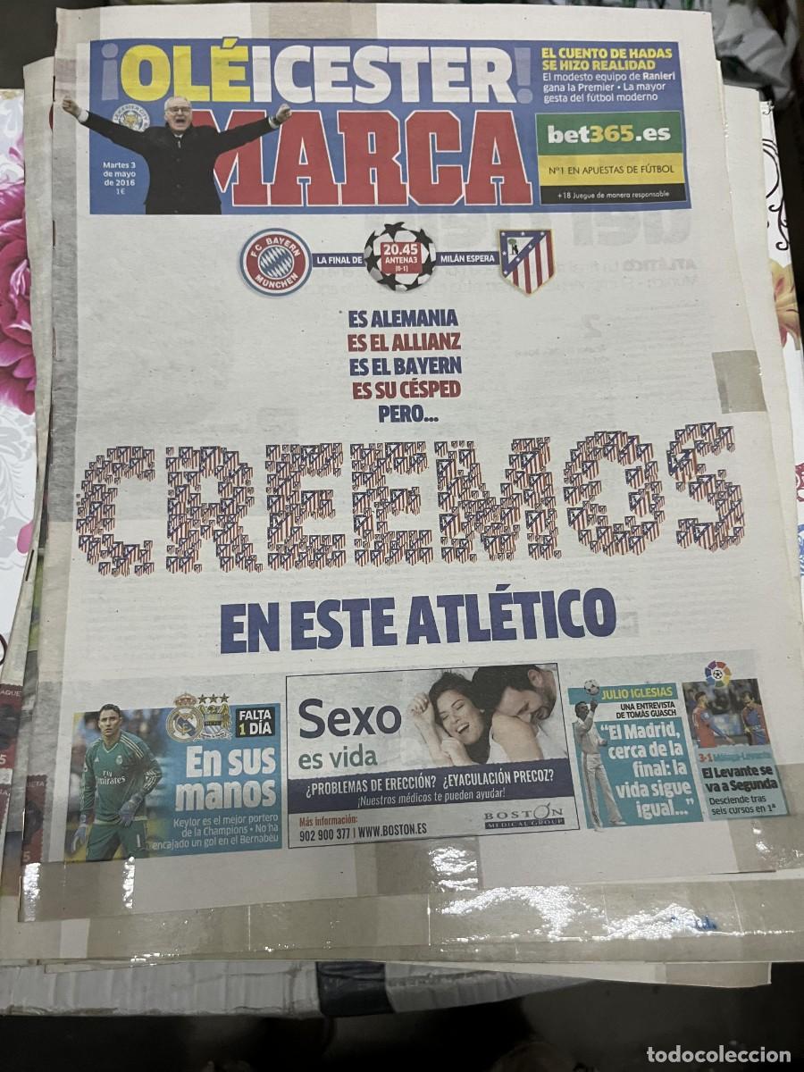 Coleccionismo deportivo: MARCA (3-5-2016) HOY CHAMPIONS BAYERN MUNCHEN ATLETICO MADRID REAL MADRID MANCHESTER CITY