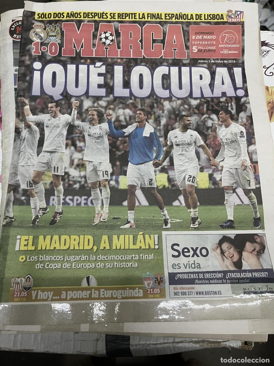 Coleccionismo deportivo: MARCA (5-5-2016) CHAMPIONS REAL MADRID 1-0 MANCHESTER CITY SEVILLA SHAKHTAR DONETSK LIVERPOOL