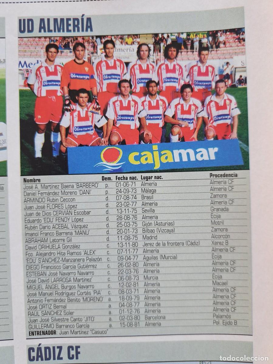 Collectionnisme sportif: Foto y plantel del UD Almeria. Recorte Don Balon 2001-02