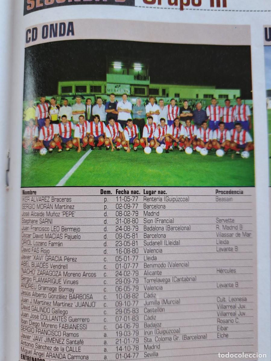 Collectionnisme sportif: Foto y plantel del CD Onda. Recorte Don Balon 2001-02