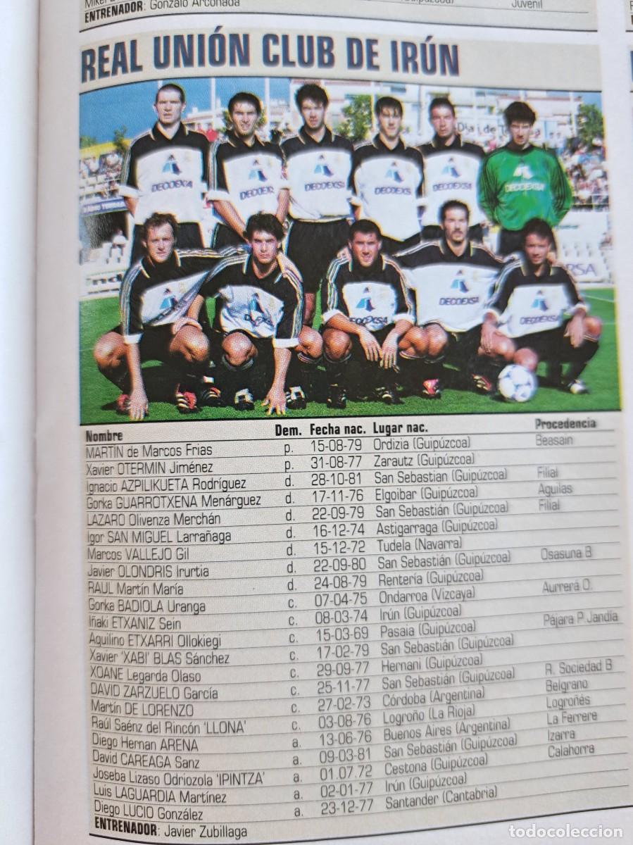 Coleccionismo deportivo: Foto y plantel del Real Uni&oacute;n Club de Irun.Recorte Don Balon 2001-02