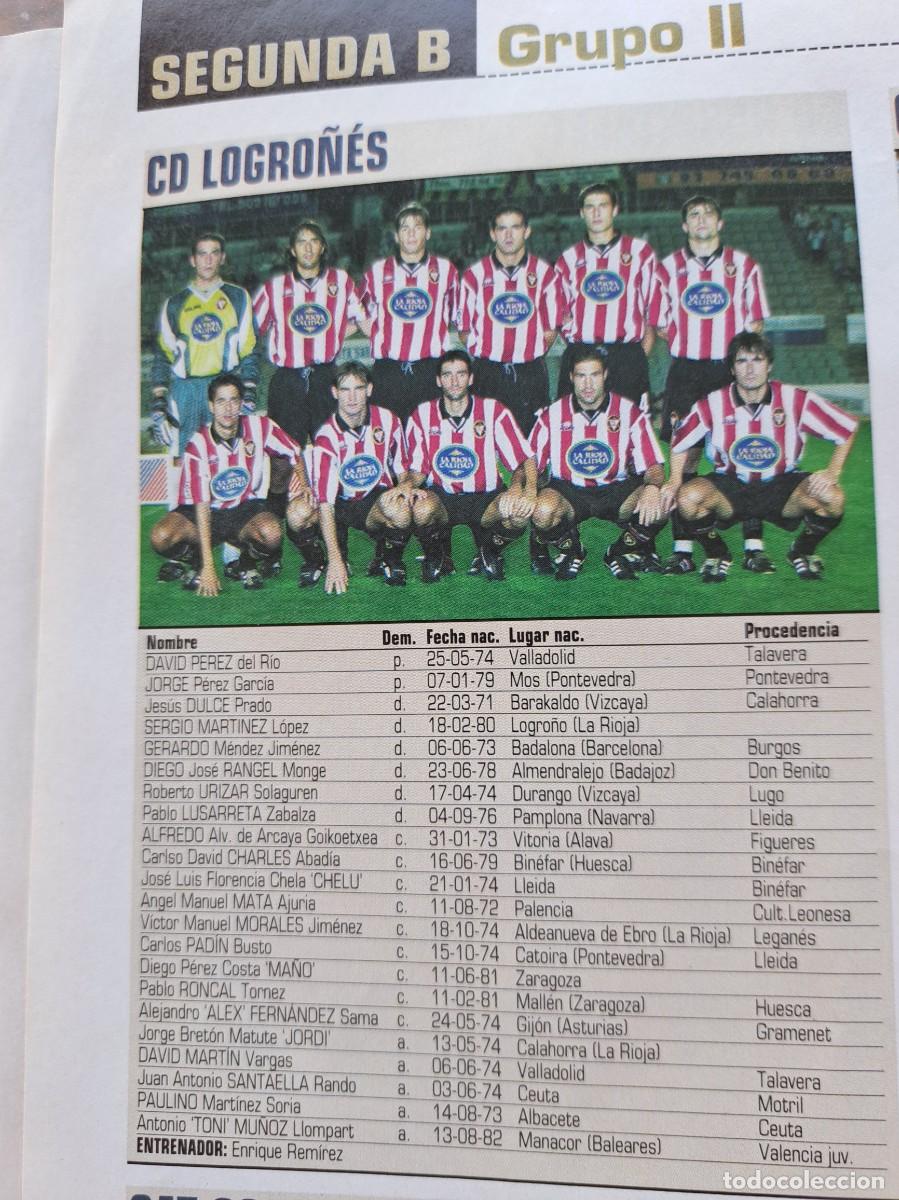 Coleccionismo deportivo: Foto y plantel del CD Logro&ntilde;es. Recorte Don Balon 2001-02