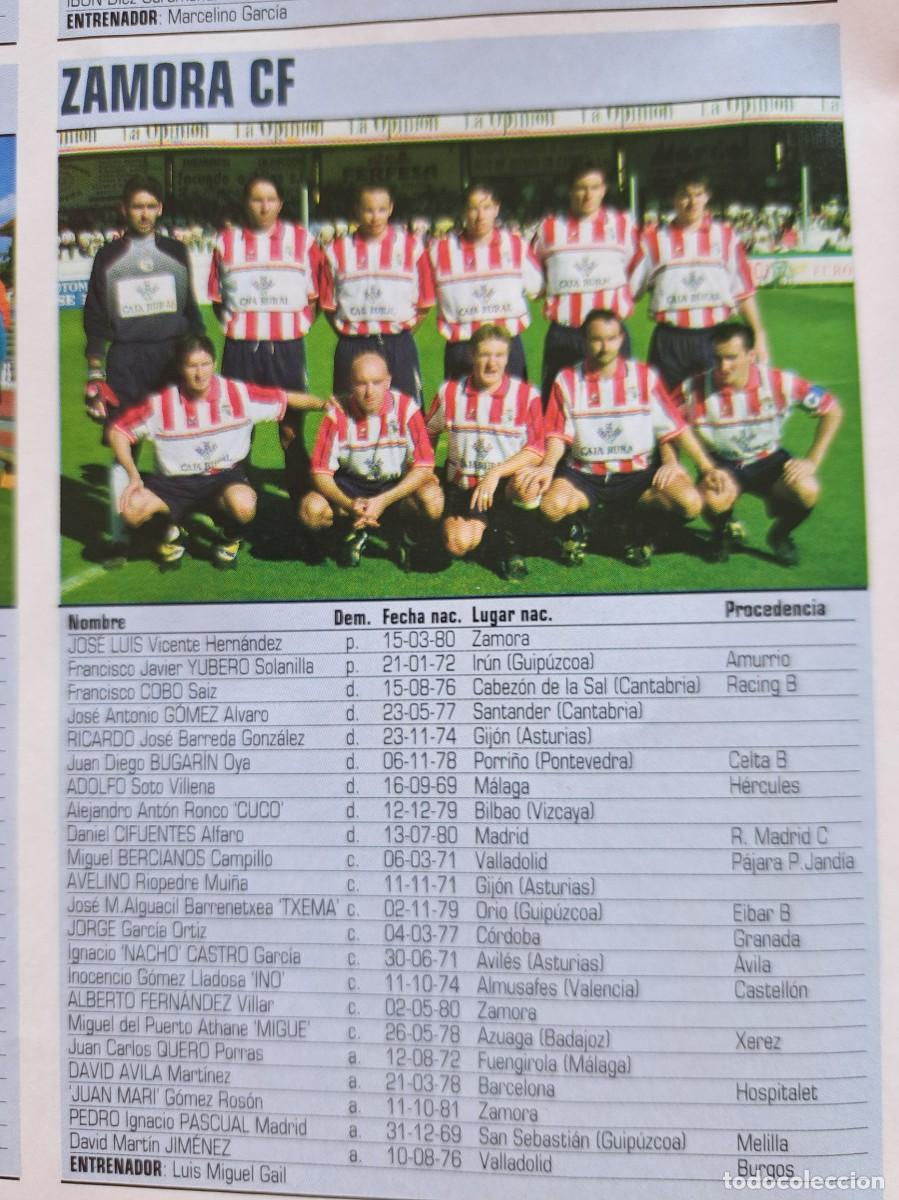 Coleccionismo deportivo: Foto y plantel del Zamora CF. Recorte Don Balon 2001-02