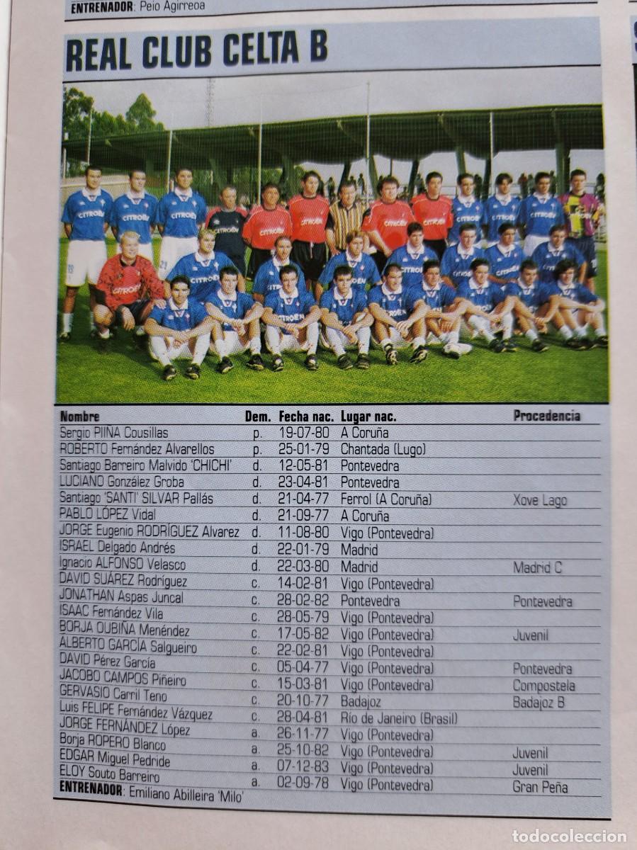 Sammelleidenschaft Sport: Foto y plantel del Real Club Celta de Vigo B Recorte Don Balon 2001-02