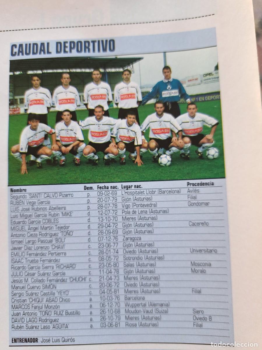 Sammelleidenschaft Sport: Foto y plantel del Caudal Deportivo. Recorte Don Balon 2001-02