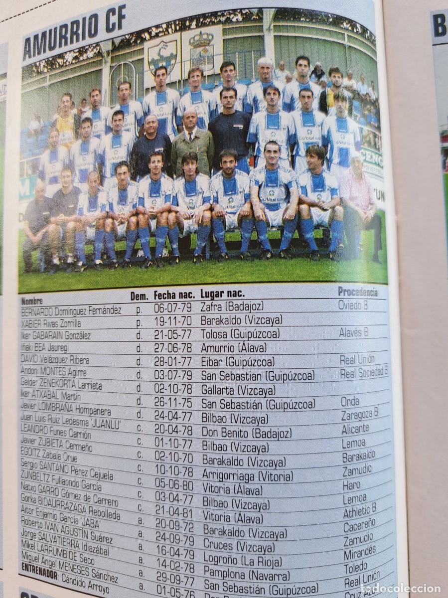 Sammelleidenschaft Sport: Foto y plantel del Amurrio CF. Recorte Don Balon 2001-02