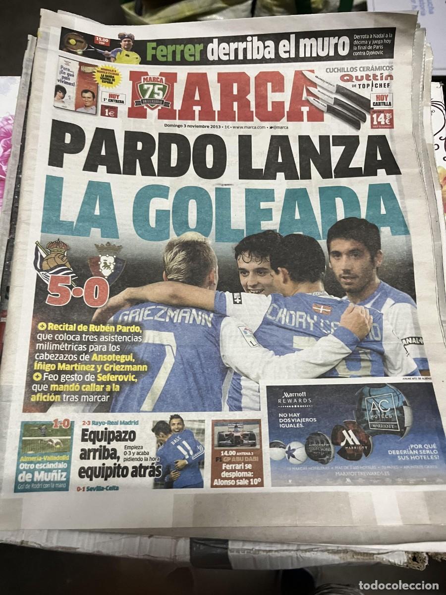 Coleccionismo deportivo: MARCA (3-11-2013) REAL SOCIEDAD 5-0 OSASUNA GRIEZMANN RAYO 2-3 REAL MADRID ALMERIA 1-0 VALLADOLID