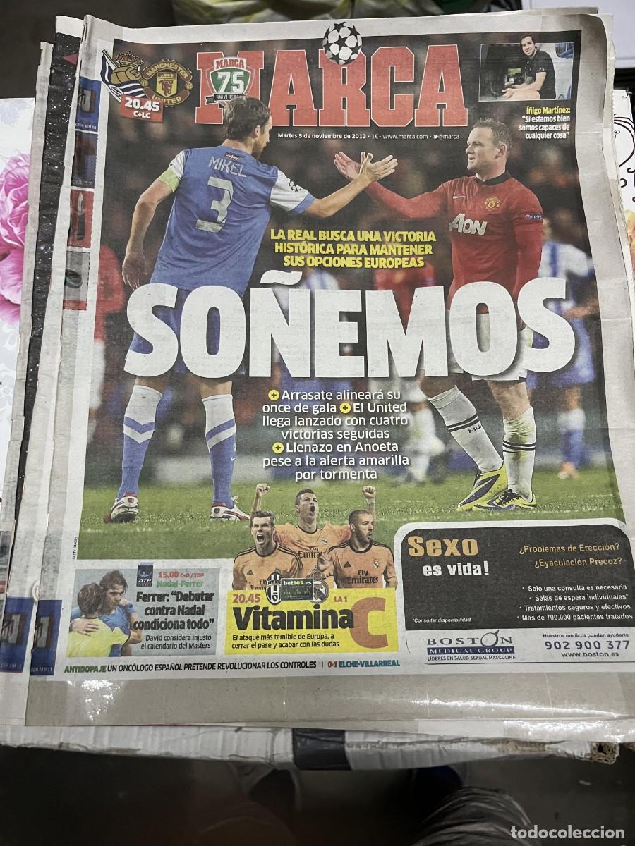 Coleccionismo deportivo: MARCA (5-11-2013) HOY CHAMPIONS JUVENTUS REAL MADRID REAL SOCIEDAD MANCHESTER UNITED I&Ntilde;IGO MARTINEZ