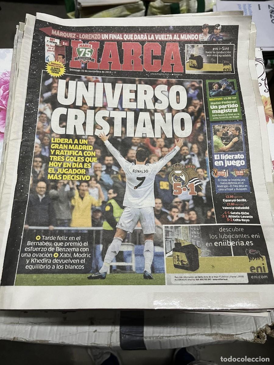 Coleccionismo deportivo: MARCA (10-11-2013) REAL MADRID 5-1 REAL SOCIEDAD CRISTIANO RONALDO MARC MARQUEZ JORGE LORENZO