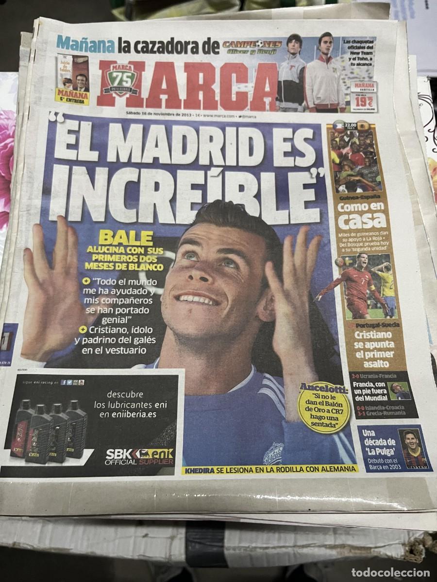 Coleccionismo deportivo: MARCA (16-11-2013) GUINEA ESPA&Ntilde;A SELECCION ESPA&Ntilde;OLA GARETH BALE PORTUGAL SUECIA