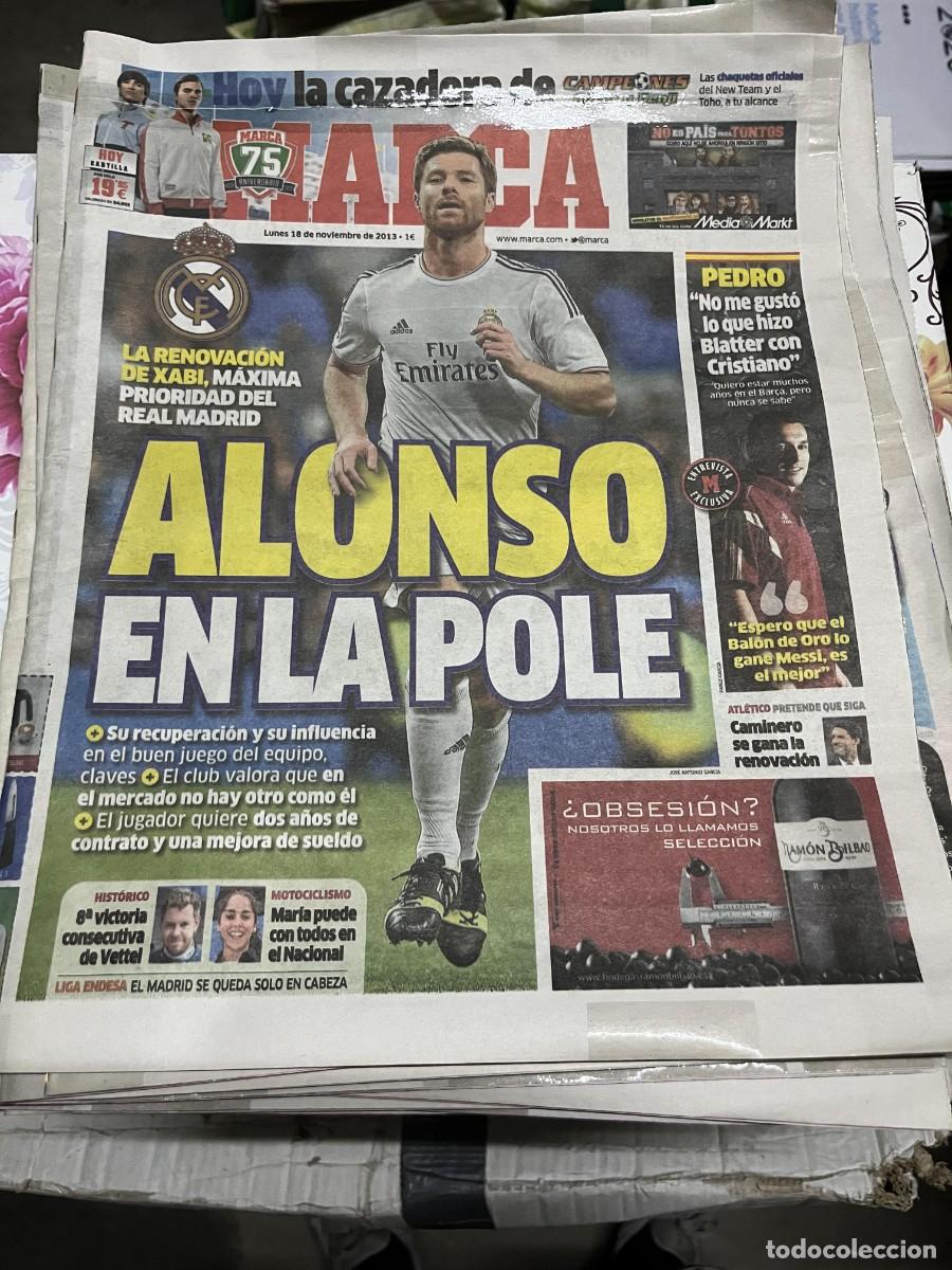Coleccionismo deportivo: MARCA (18-11-2013) XABI ALONSO REAL MADRID PEDRO BARCELONA VETTEL CAMINERO ATLETICO