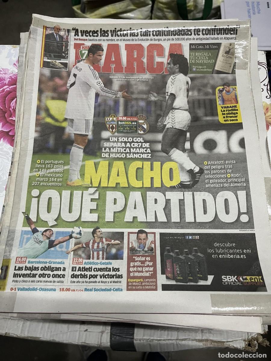 Coleccionismo deportivo: MARCA (23-11-2013) HOY ALMERIA REAL MADRID HUGO SANCHEZ CRISTIANO RONALDO VARANE ATLETICO GETAFE