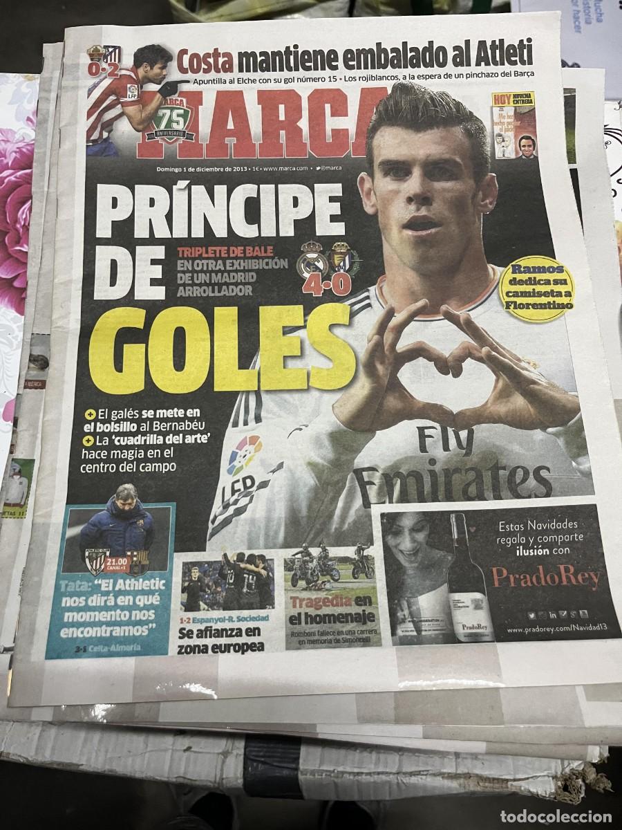 Coleccionismo deportivo: MARCA (1-12-2013) GARETH BALE REAL MADRID 4-0 VALLADOLID DIEGO COSTA ELCHE 0-2 ATLETICO