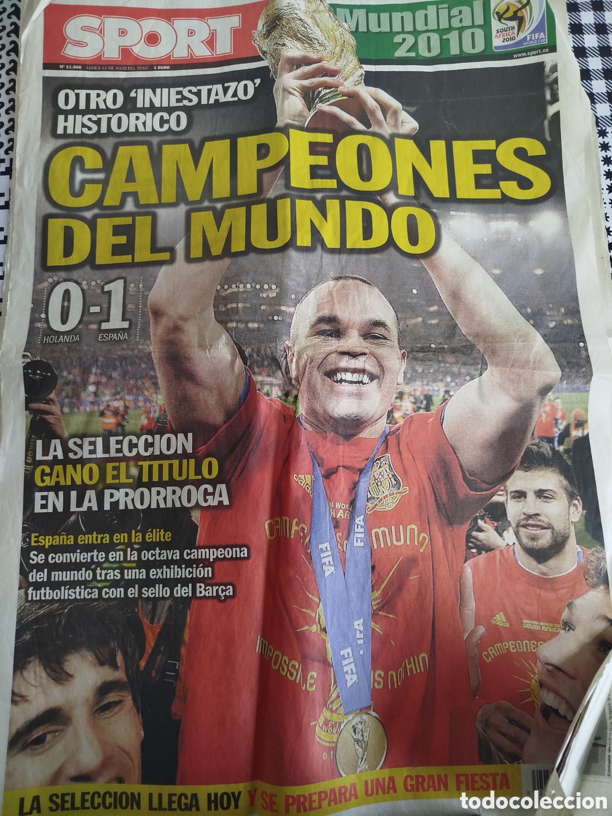 Collectionnisme sportif: Peri&oacute;dico Diario SPORT 12 Julio 2010 Espa&ntilde;a Campeona