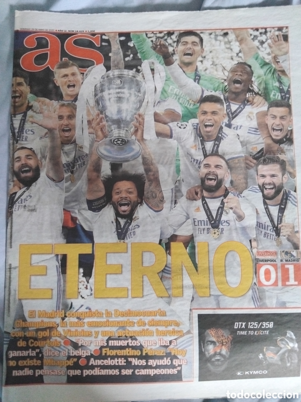 Coleccionismo deportivo: Periodico Real Madrid campe&oacute;n champions 2022