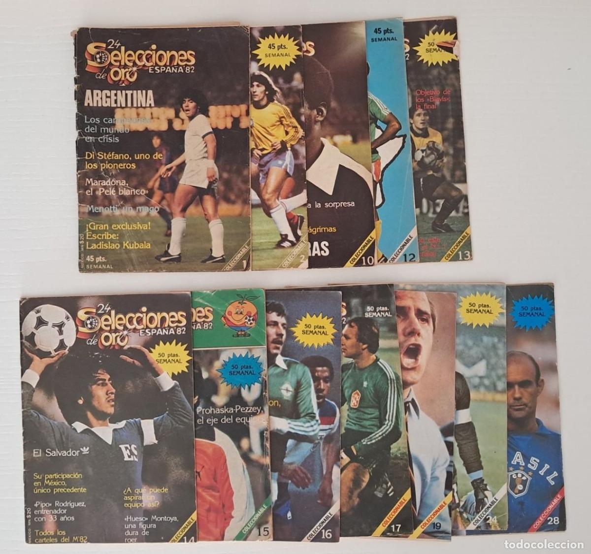 Coleccionismo deportivo: Lote 12 Revistas 24 Selecciones de Oro Espa&ntilde;a 82 - Incluye Argentina Maradona