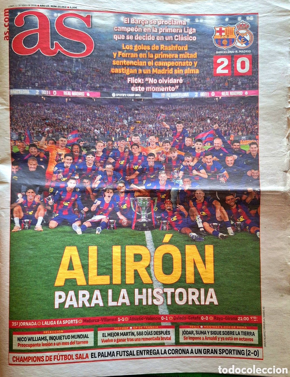 Coleccionismo deportivo: Diario As Barcelona campe&oacute;n liga 2026