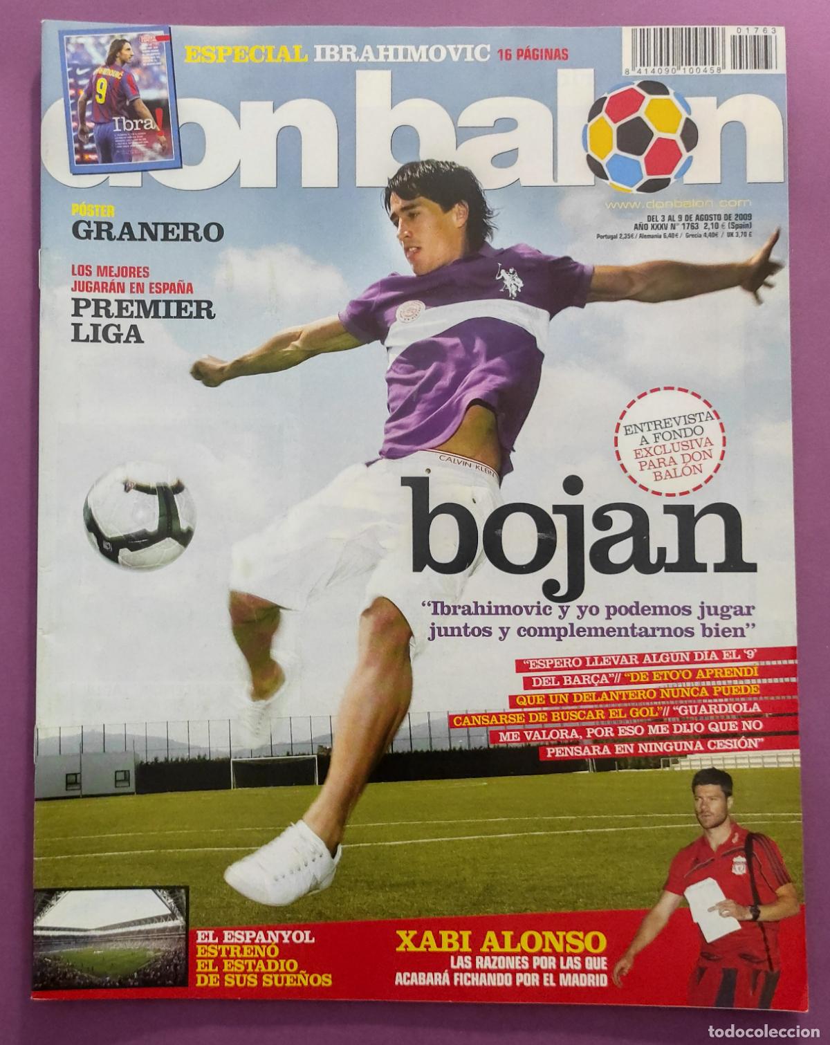 Coleccionismo deportivo: REVISTA DON BALON N&ordm; 1763 2009 SUPLEMENTO IBRAHIMOVIC - BOJAN BAR&Ccedil;A POSTER GRANERO REAL MADRID