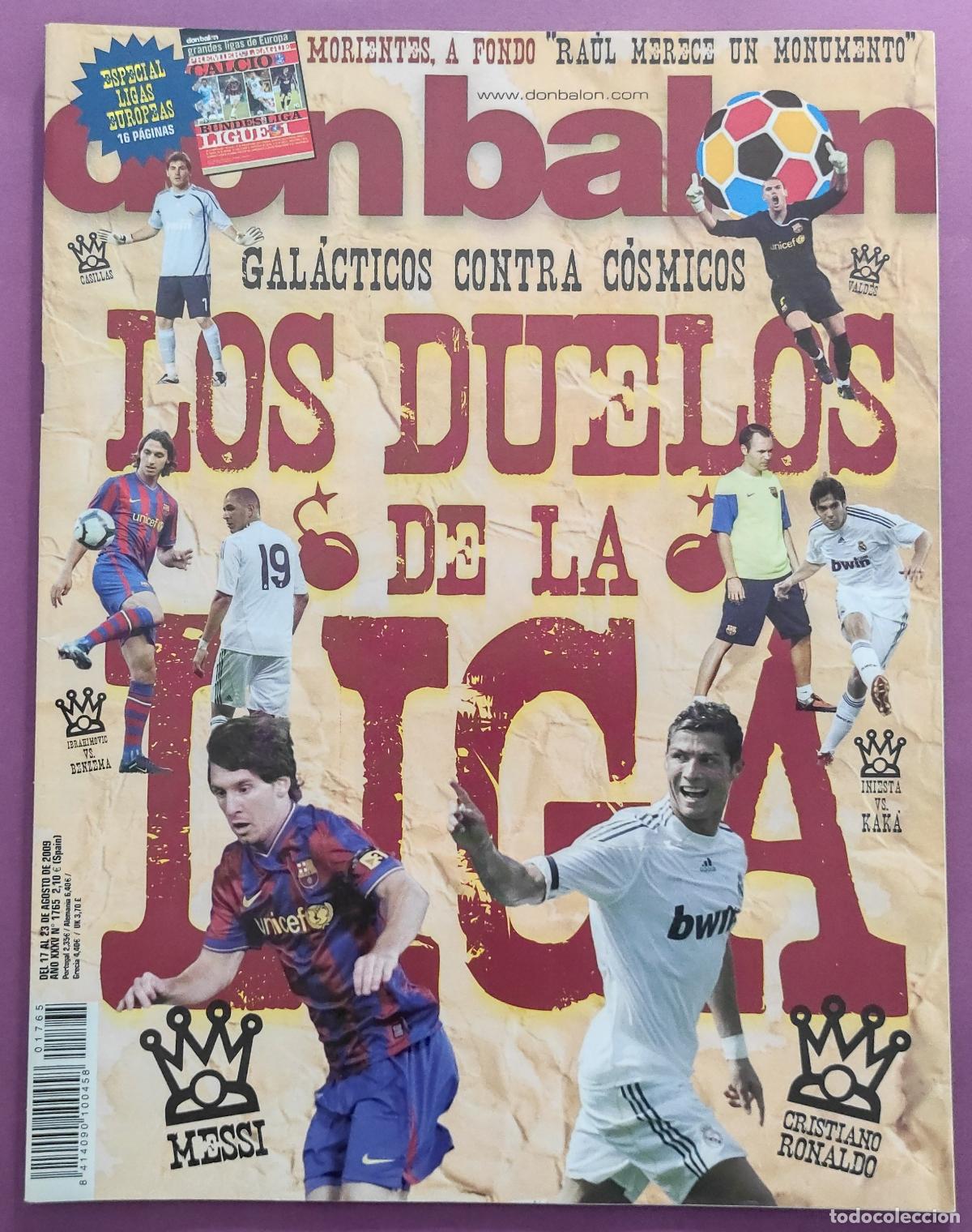 Coleccionismo deportivo: REVISTA DON BALON N&ordm; 1765 2009 MORIENTES JARQUE - POSTER FORLAN ATLETICO - SUPLEMENTO LIGAS EUROPEAS