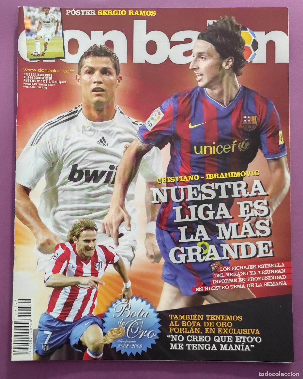 Coleccionismo deportivo: REVISTA DON BALON N&ordm; 1771 2009 POSTER SERGIO RAMOS REAL MADRID 09/10 - FORLAN BOTA DE ORO ATLETI