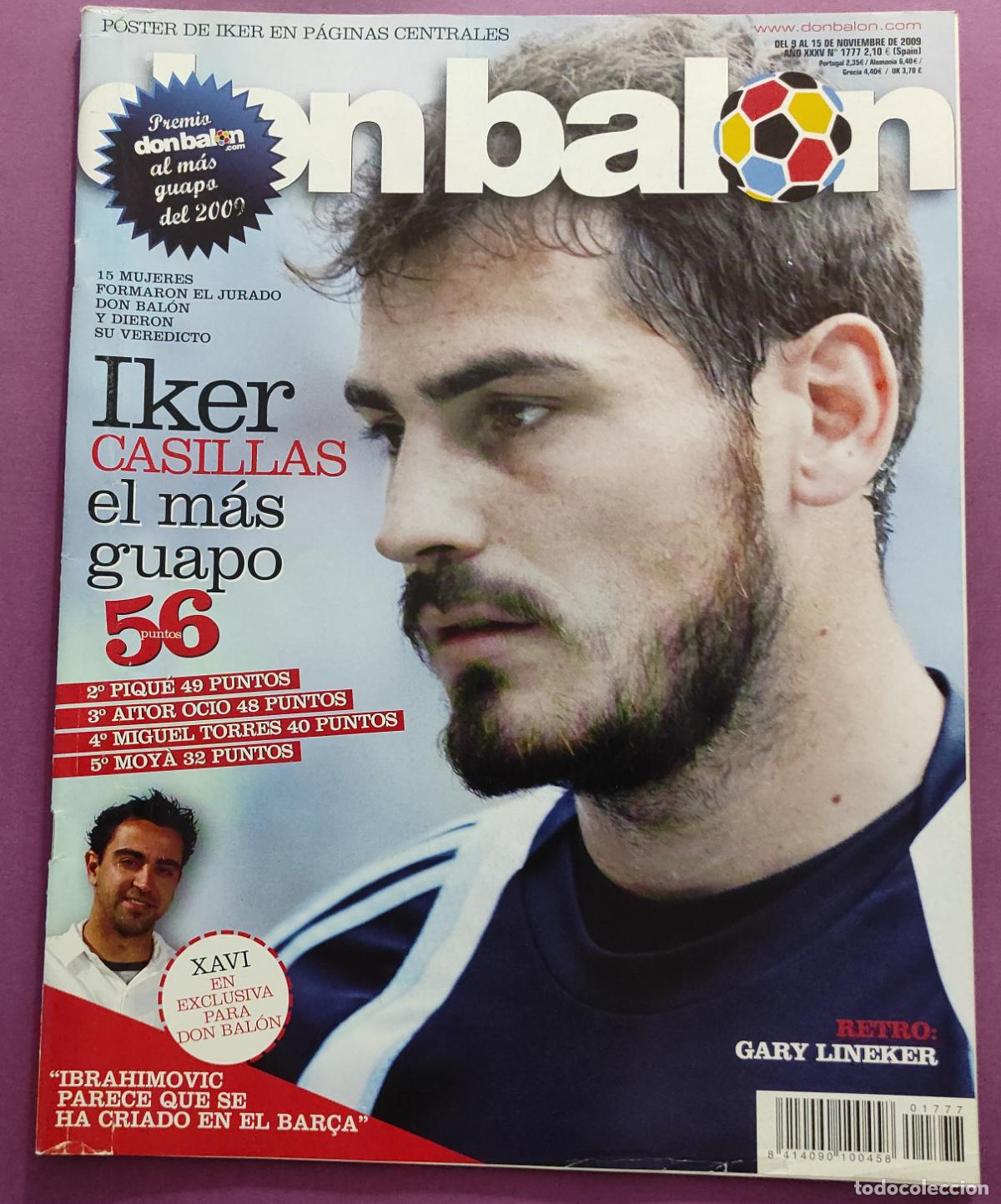 Coleccionismo deportivo: REVISTA DON BALON N&ordm; 1777 2009 POSTER CASILLAS REAL MADRID 09/10 - TCHITE RACING SANTANDER - XAVI