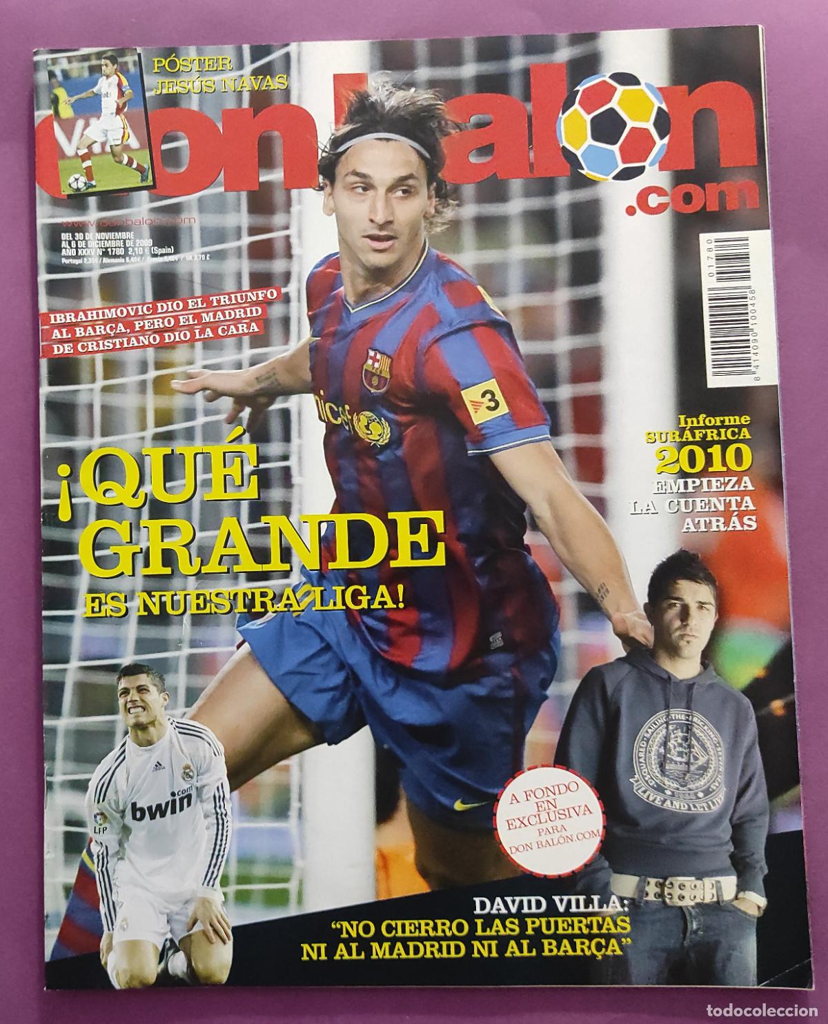 Coleccionismo deportivo: REVISTA DON BALON N&ordm; 1780 2009 POSTER JESUS NAVAS SEVILLA FC - BAR&Ccedil;A-MADRID IBRAHIMOVIC