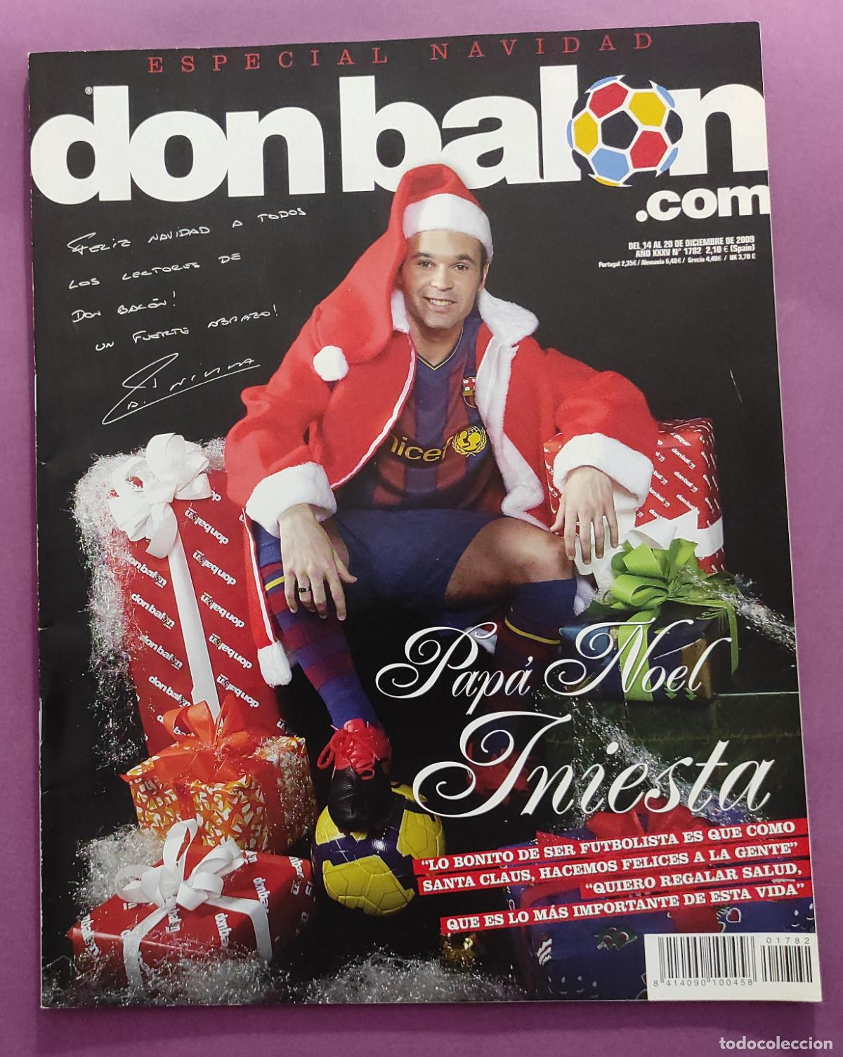 Coleccionismo deportivo: REVISTA DON BALON N&ordm; 1782 2009 POSTER INIESTA PAPA NOEL - PANDIANI