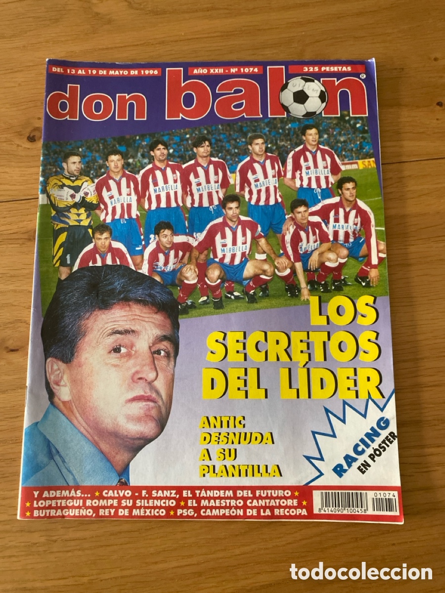 Coleccionismo deportivo: Don bal&oacute;n 1074 - Poster Racing - Atl&eacute;tico - R. Madrid - Euro 96 - Butrague&ntilde;o - Final Recopa PSG
