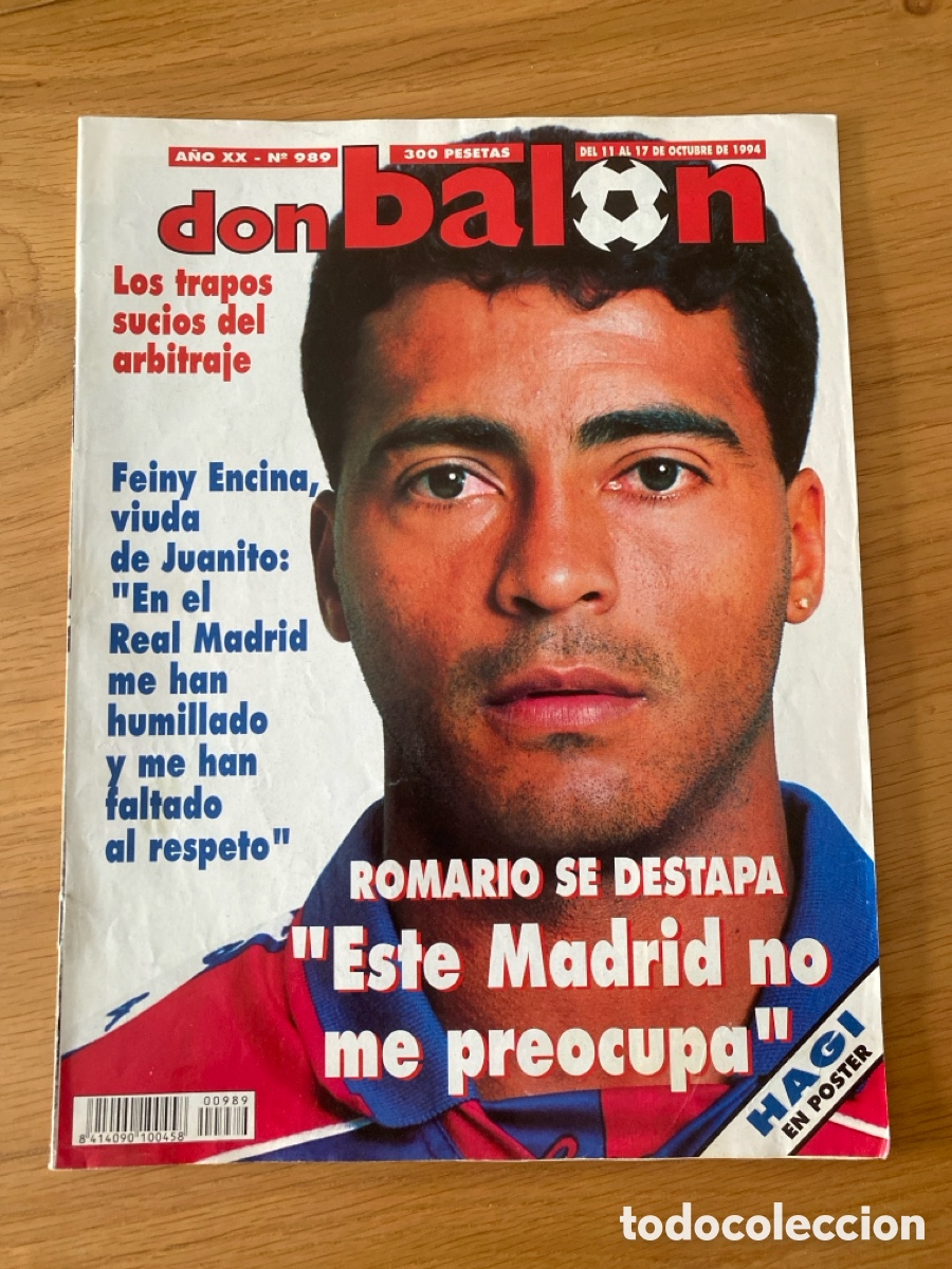 Coleccionismo deportivo: Don bal&oacute;n 989 - Poster Hagi - Romario - H&eacute;rcules - Cole - Presov - Juanito - Barcelona