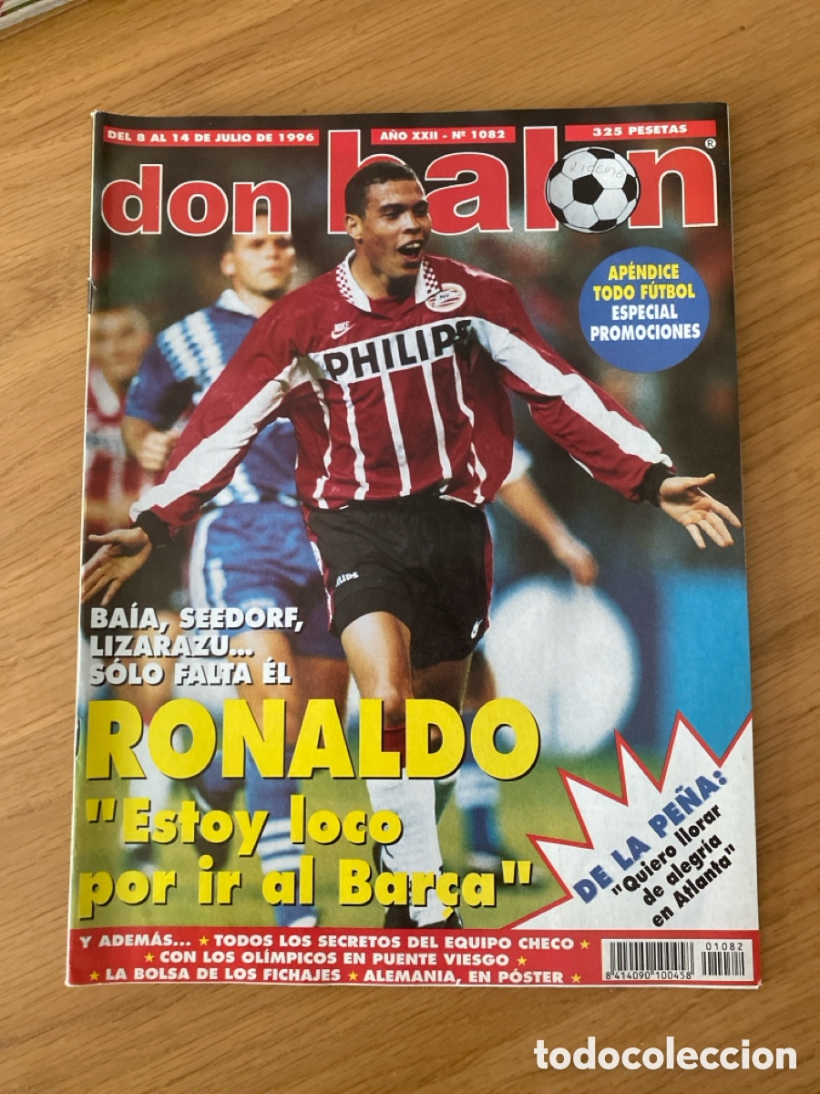 Coleccionismo deportivo: Don bal&oacute;n 1082 - Poster Alemania Euro 96 - Ronaldo - Apendice Promos Segunda - Rep. Checa De la Pe&ntilde;a