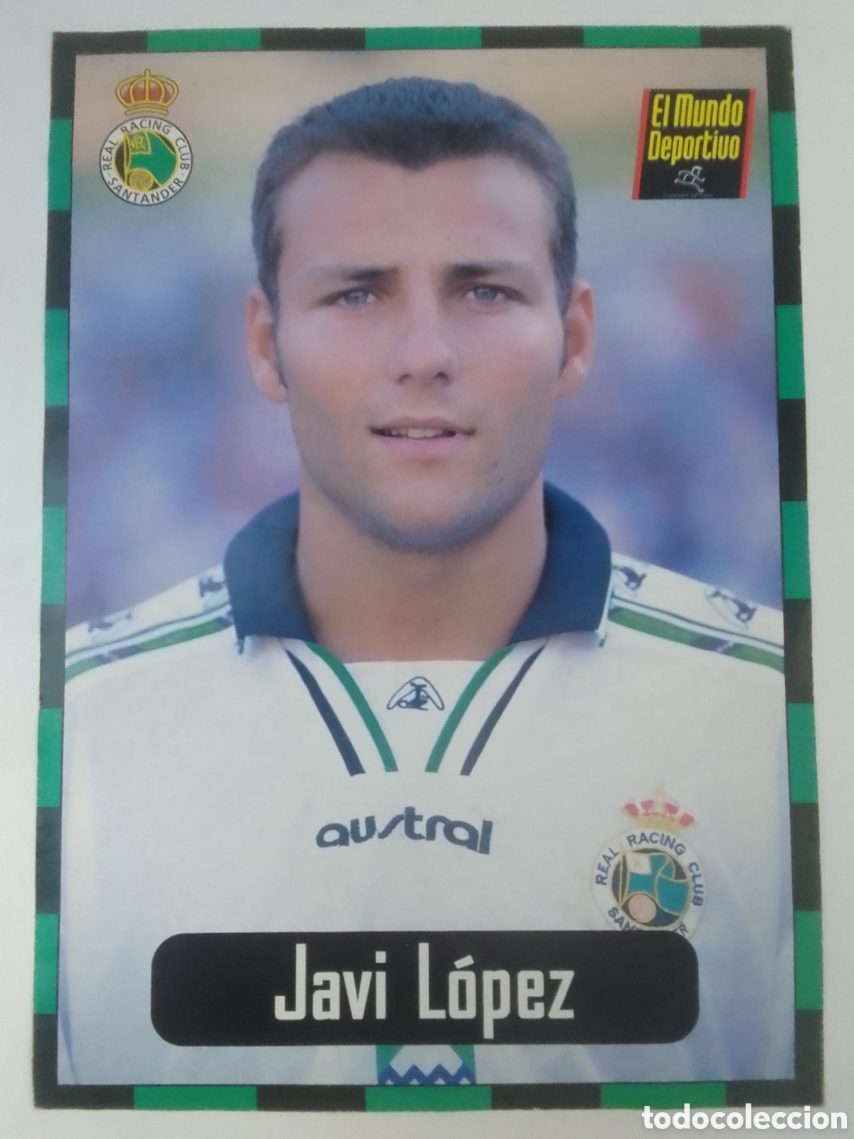 Colecionismo desportivo: Lamina El Mundo Deportivo Colecci&oacute;n Racing n&deg; 6 Javi L&oacute;pez.