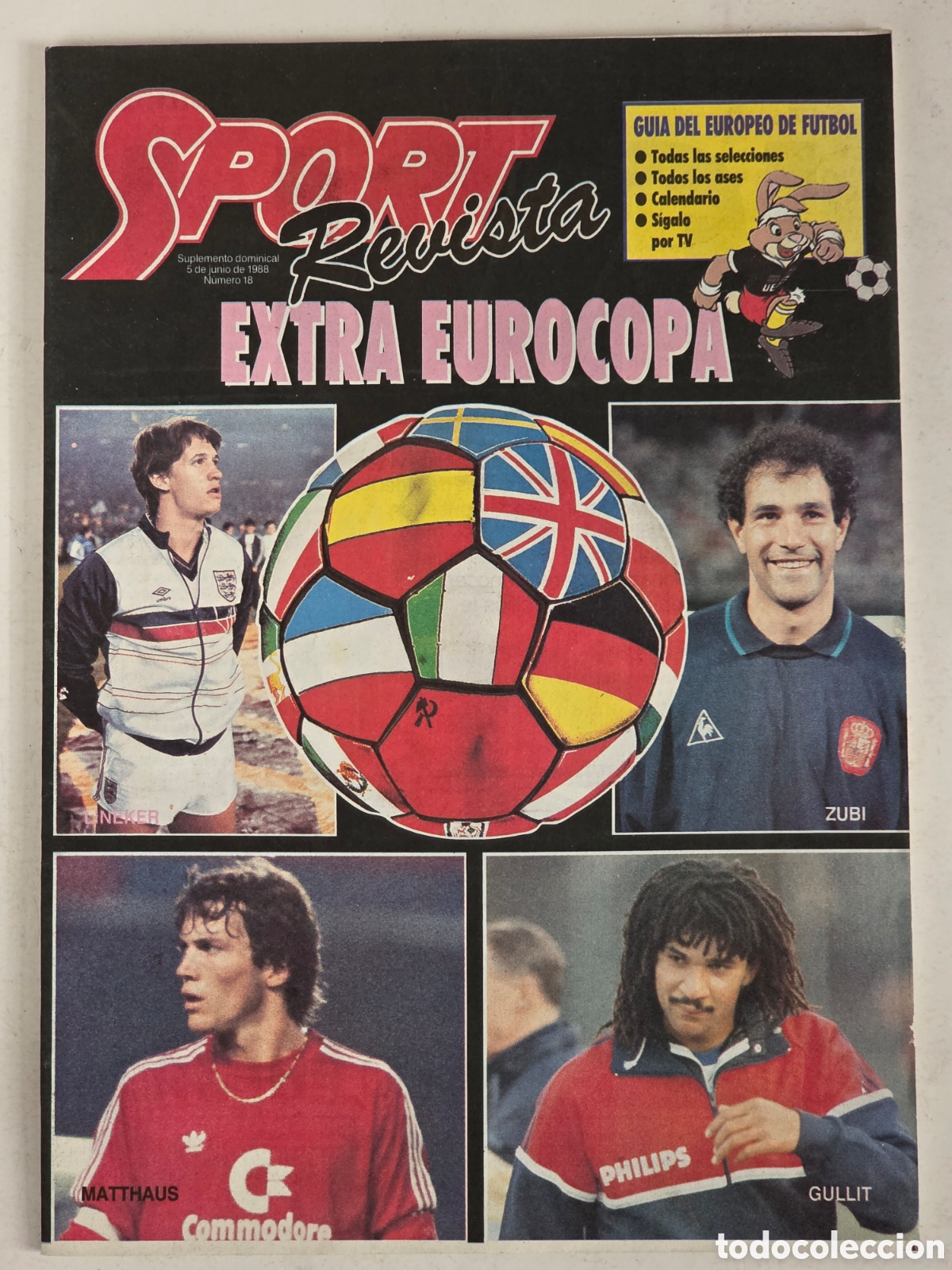 Coleccionismo deportivo: Sport Revista Extra Eurocopa 1988 Gu&iacute;a Campeonato Europeo F&uacute;tbol Selecci&oacute;n Nacional Espa&ntilde;ola - Zubi