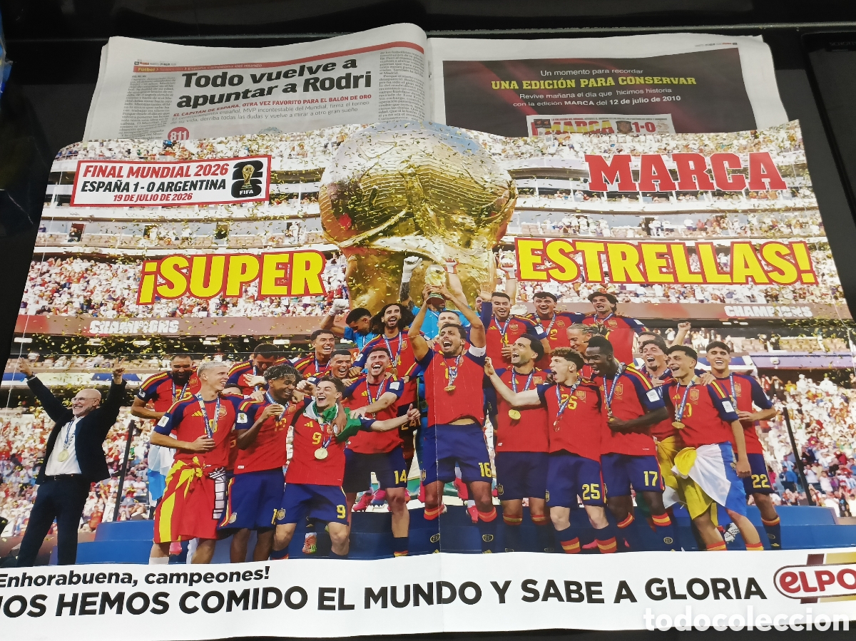 Coleccionismo deportivo: Peri&oacute;dico Hist&oacute;rico Marca con P&oacute;ster doble cara 21 Julio 2026