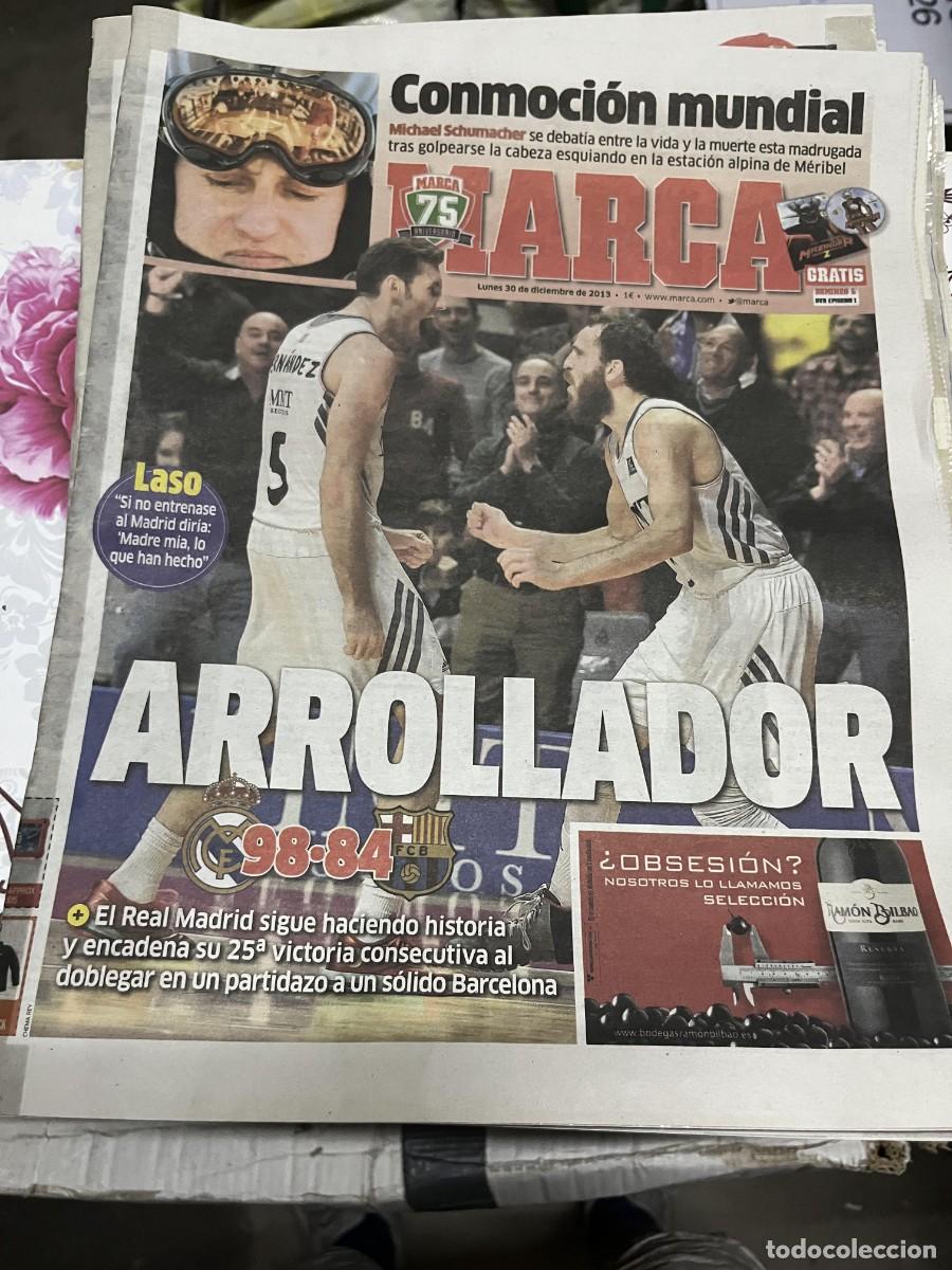 Sports collectibles: MARCA (30-12-2013)ACCIDENTE MICHAEL SCHUMACHER ESQUI FORMULA 1 EAL MADRID BALONCESTO 98-84 BARCELONA