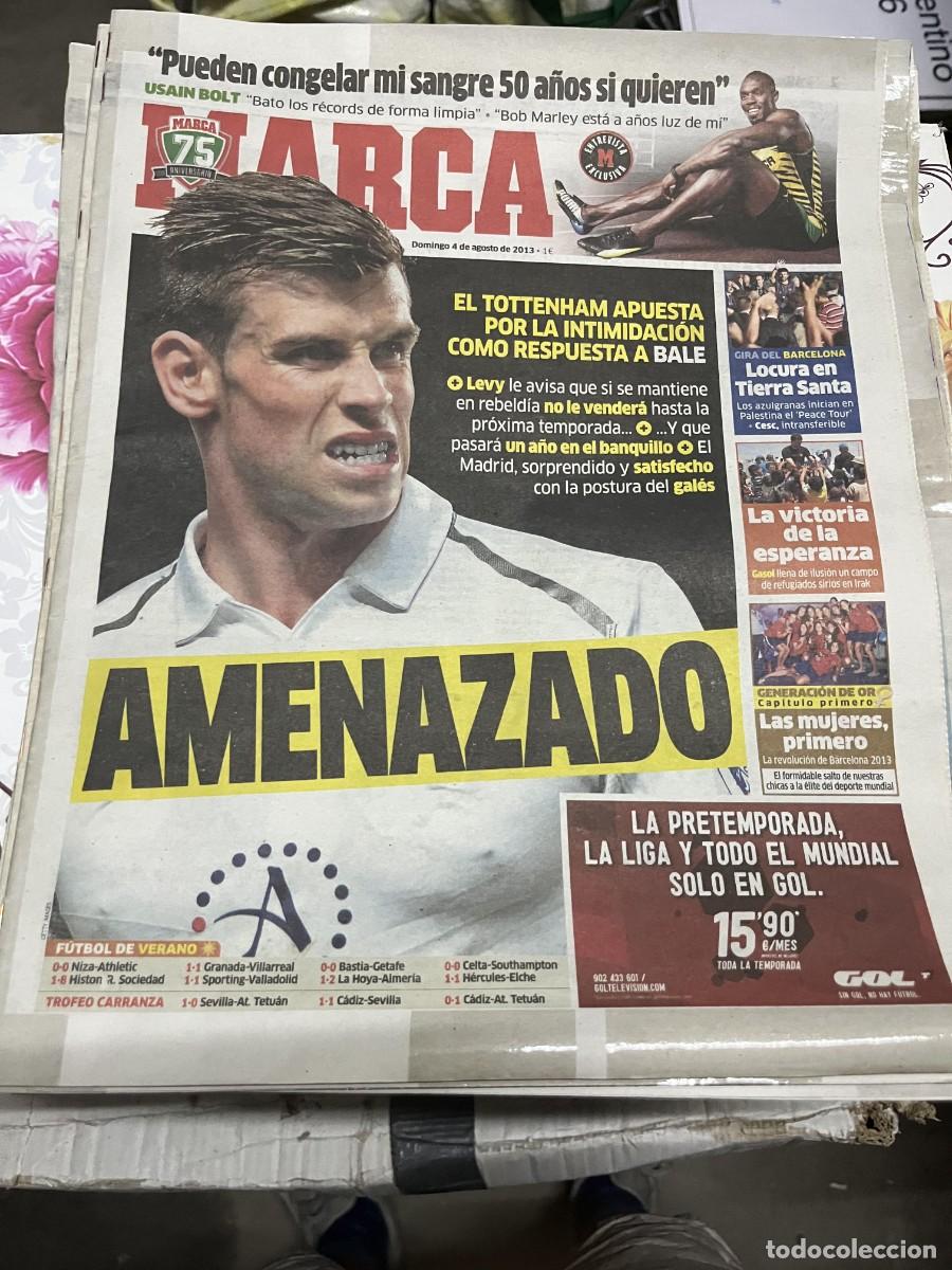 Sports collectibles: MARCA (4-8-2013) GARETH BALE TOTTENHAM GIRA BARCELONA USAIN BOLT