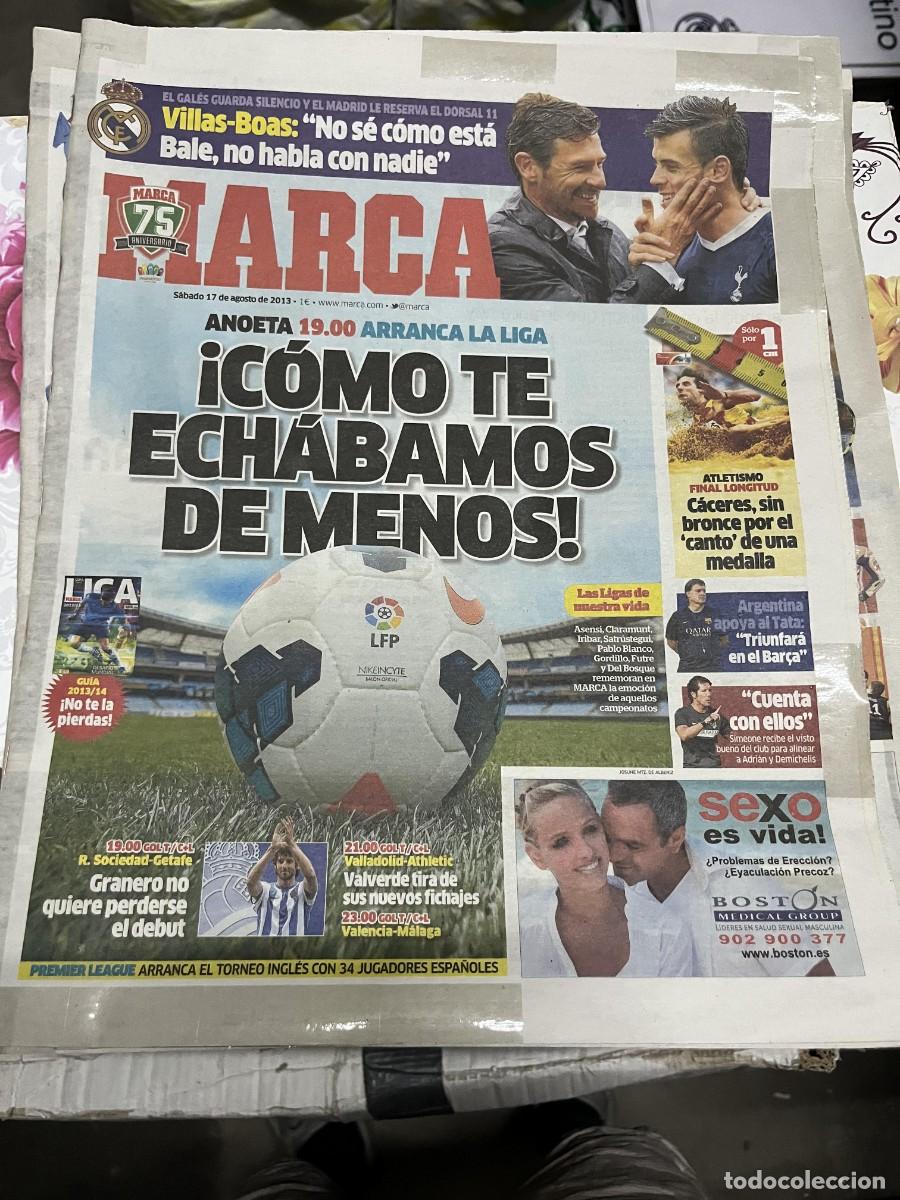 Coleccionismo deportivo: MARCA (17-8-2013) VILLAS BOAS ARRANCA LA LIGA JORNADA REAL SOCIEDAD GETAFE VALLADOLID ATHLETIC