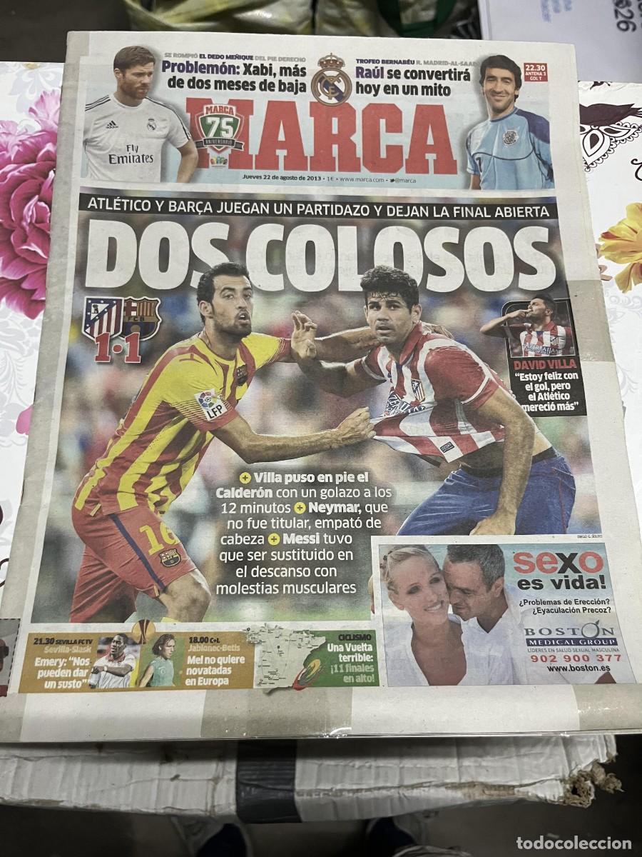 Coleccionismo deportivo: MARCA (22-8-2013) FINAL SUPERCOPA ATLETICO MADRID 1-1 BARCELONA DIEGO COSTA BUSQUETS