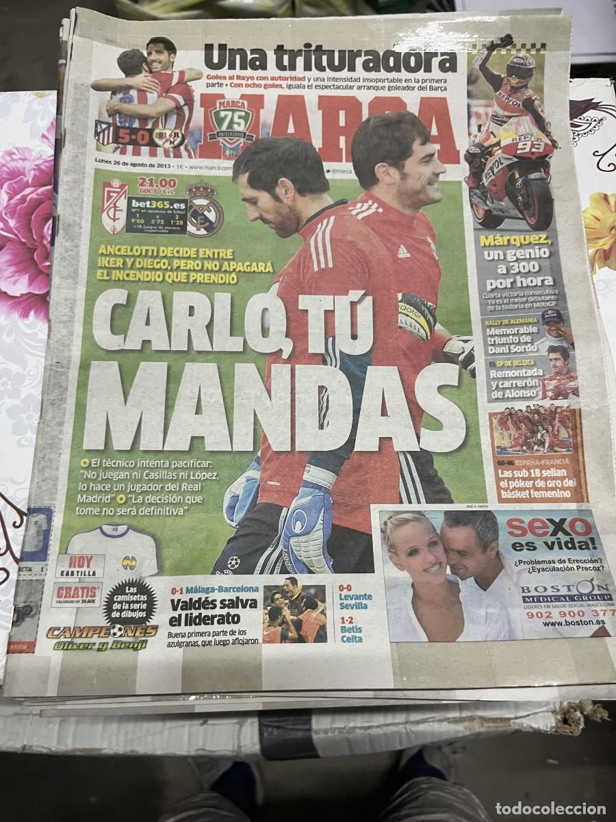 Coleccionismo deportivo: MARCA (26-8-2013) HOY GRANADA REAL MADRID ATLETICO 5-0 RAYO MARC MARQUEZ
