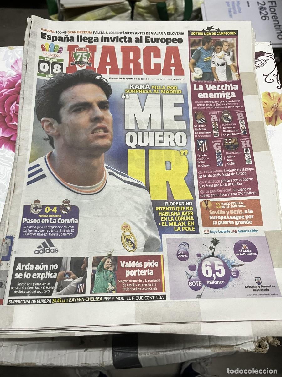 Coleccionismo deportivo: MARCA (30-8-2013) KAKA HOY SORTEO CHAMPIONS DEPORTIVO CORU&Ntilde;A 0-4 REAL MADRID