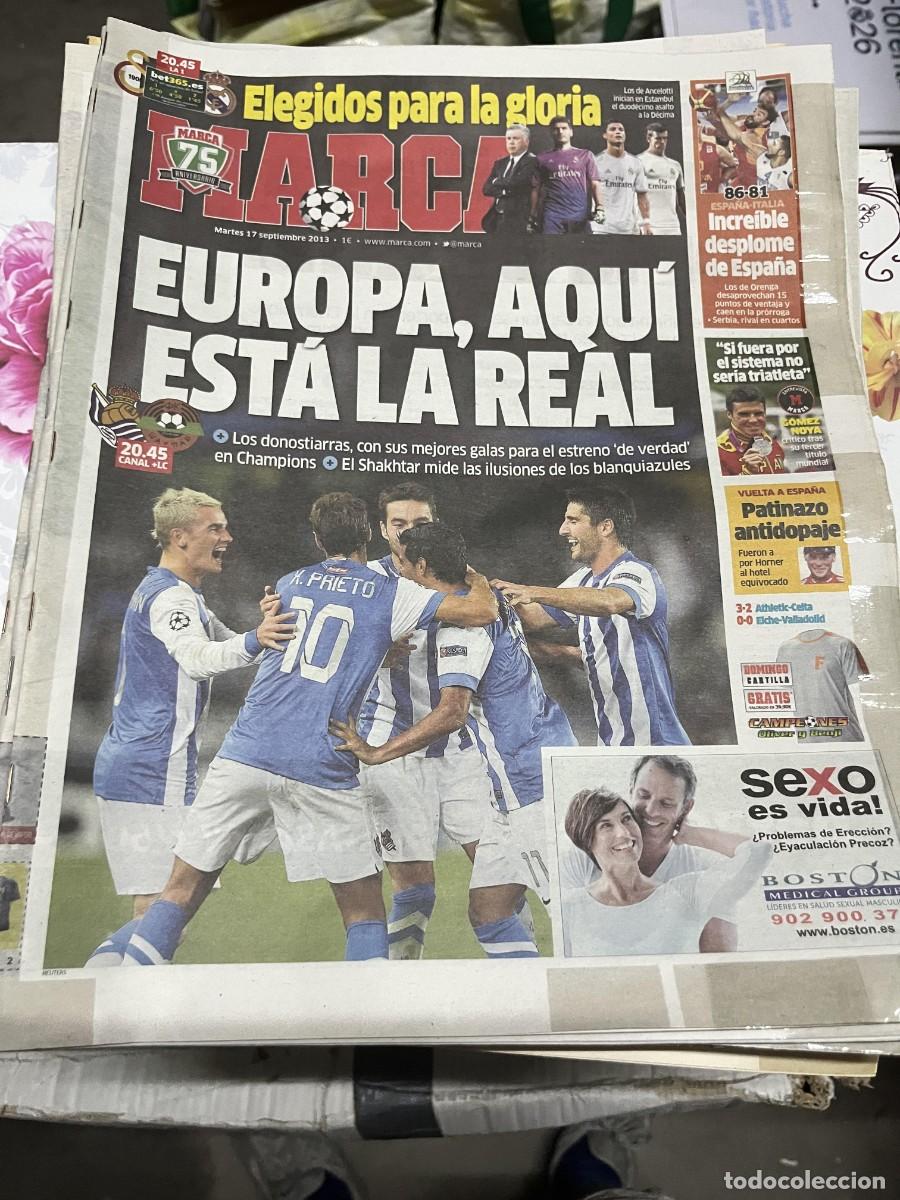 Coleccionismo deportivo: MARCA (17-9-2013) HOY CHAMPIONS GALATASARAY REAL MADRID REAL SOCIEDAD SHAKHTAR DONETSK