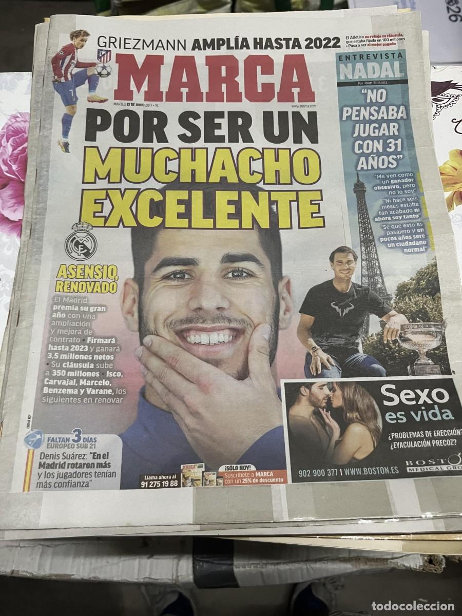 Coleccionismo deportivo: MARCA (13-6-2017) GRIEZMANN RENOVADO ATLETICO MADRID ENTREVISTA RAFAEL NADAL ASENSIO REAL MADRID