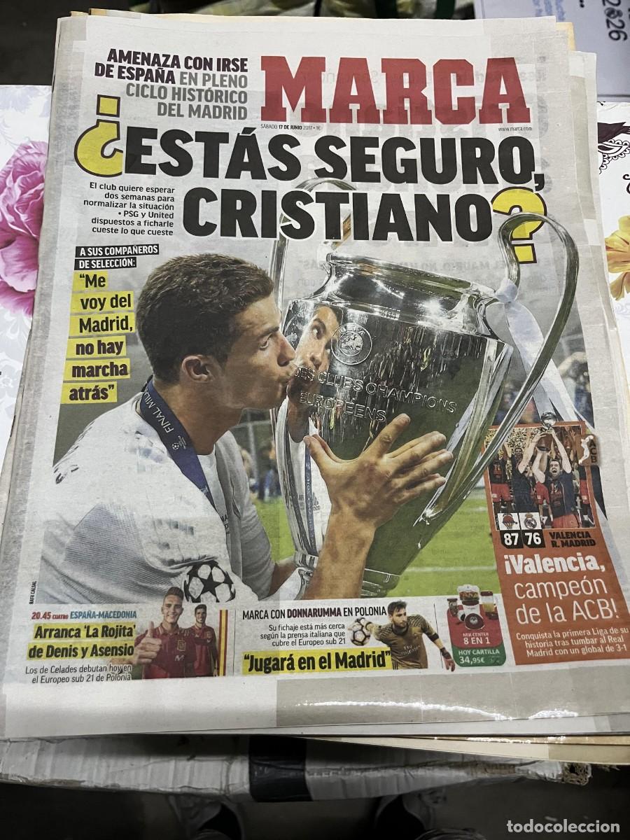 Coleccionismo deportivo: MARCA (17-6-2017) CRISTIANO RONALDO CAMPEON BALONCESTO VALENCIA BASKET 87-76 REAL MADRID