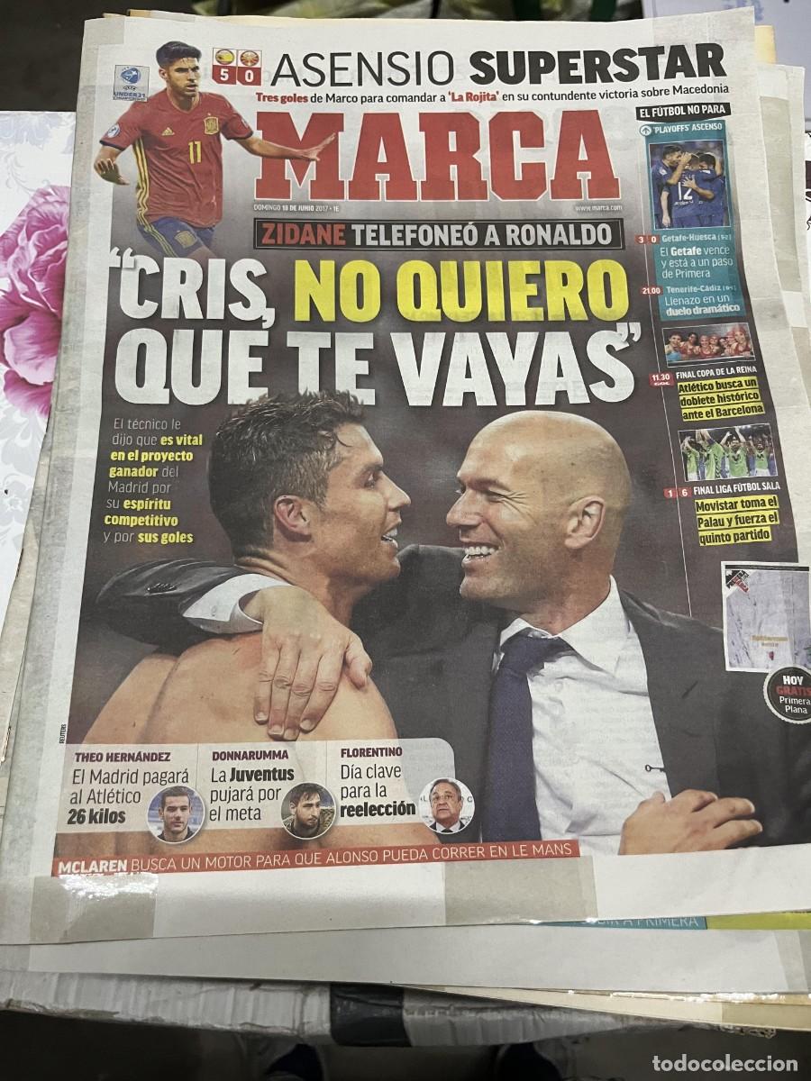 Coleccionismo deportivo: MARCA (18-6-2017) ASENSIO SELECCION ESPA&Ntilde;OLA ESPA&Ntilde;A 5-0 MACEDONIA ZIDANE CRISTIANO RONALDO