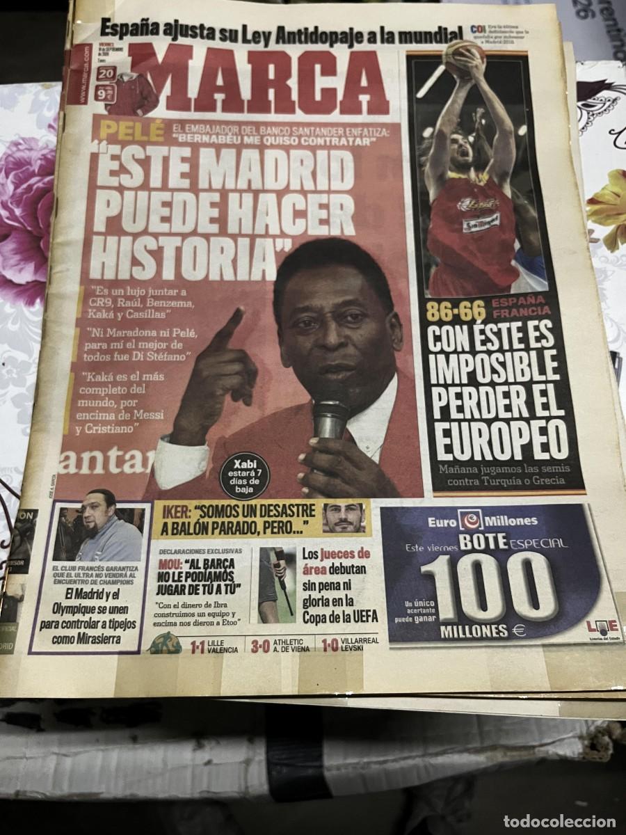 Coleccionismo deportivo: MARCA (18-9-2009) PELE LEY ANTIDOPAJE PAU GASOL BALONCESTO ESPA&Ntilde;A 86-66 FRANCIA ATHLETIC 3-1 AUSTRIA