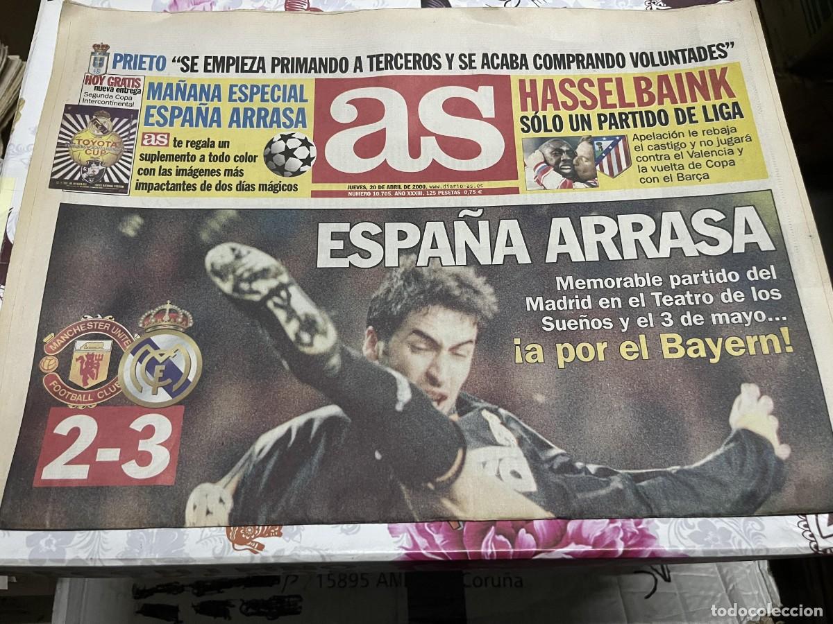 Coleccionismo deportivo: MARCA (20-4-2000) CHAMPIONS MANCHESTER UNITED 2-3 REAL MADRID HASSELBAINK PRIETO OVIEDO