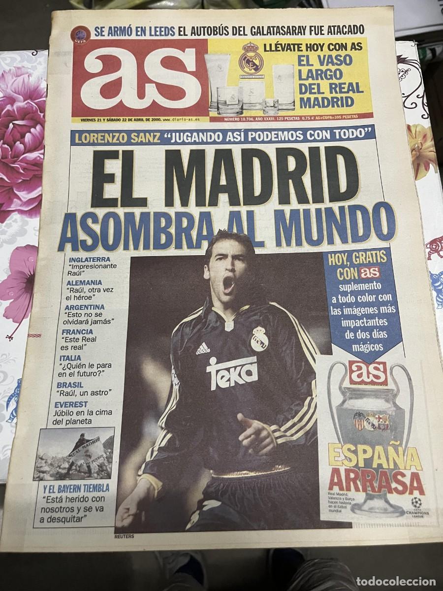 Coleccionismo deportivo: MARCA (21-22-4-2000) LEEDS GALATASARAY LORENTO SANZ RAUL GONZALEZ MANCHESTER UNITED REAL MADRID