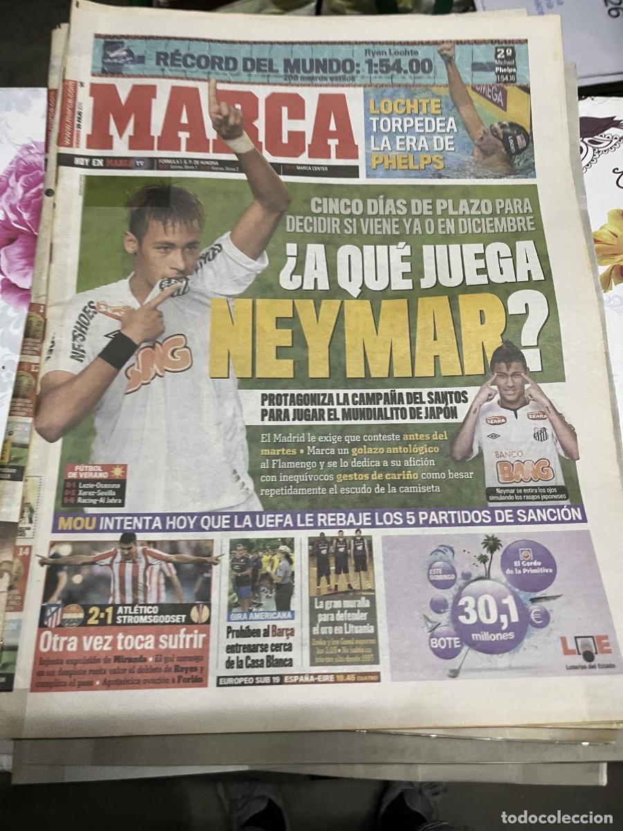 Coleccionismo deportivo: MARCA (29-7-2011) RECORD RYAN LOCHTE SANTOS POSIBLE FICHAJE NEYMAR REAL MADRID ATLETICO STROMSGODSET