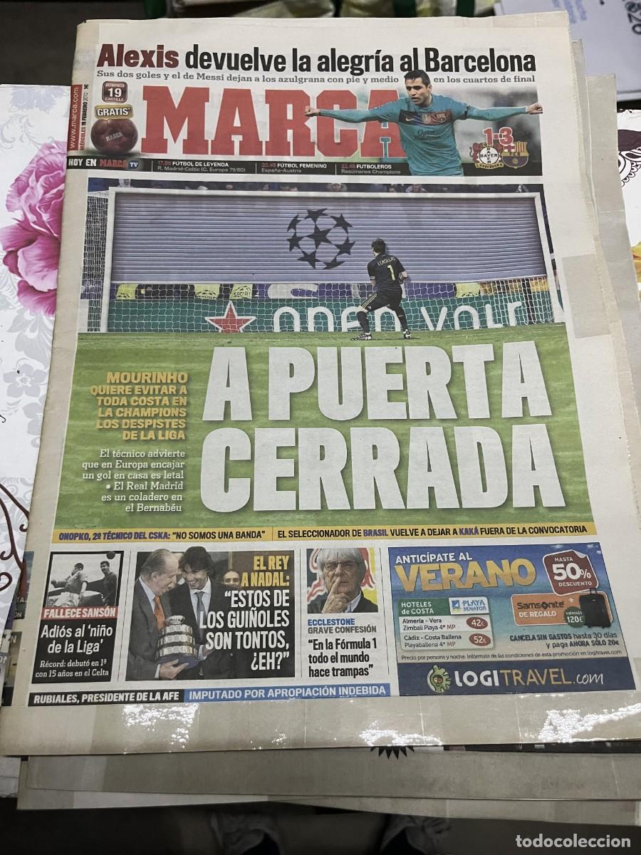 Coleccionismo deportivo: MARCA (15-2-2012) ALEXIS BAYER LEVERKUSEN 1-3 BARCELONA ONOPKO KAKA BRASIL NADAL FALLECE SANSON