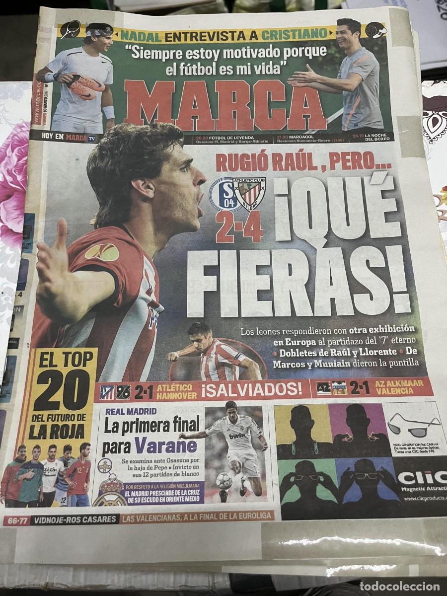 Coleccionismo deportivo: MARCA(30-3-2012)SCHALKE 2-4 ATHLETIC BILBAO ATLETICO 2-1 HANNOVER ENTREVISTA NADAL CRISTIANO RONALDO